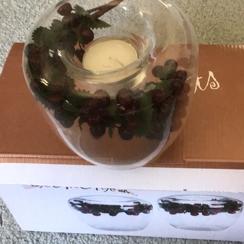 Element Purple Glass Candle Holders with Elegant Accents